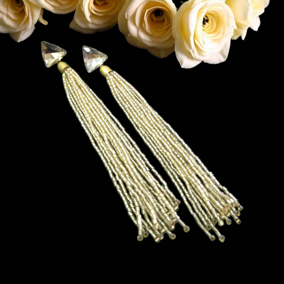 Gilded Chain Tassel Earrings