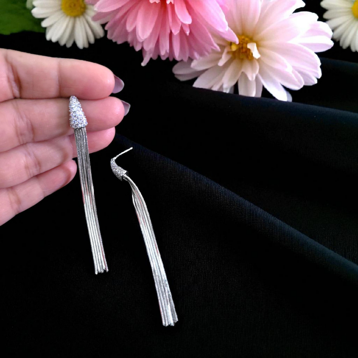Luxe Silver Fringe Earrings