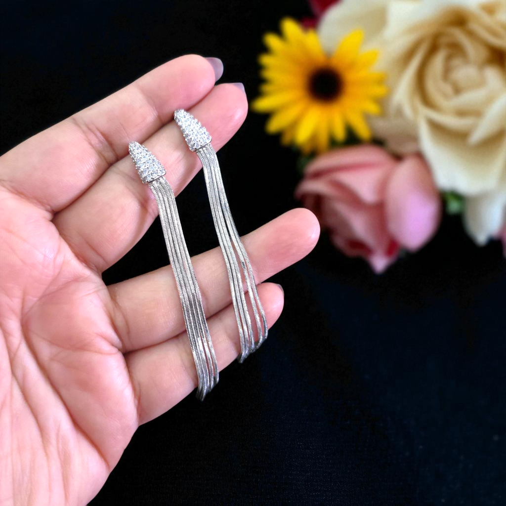 Luxe Silver Fringe Earrings