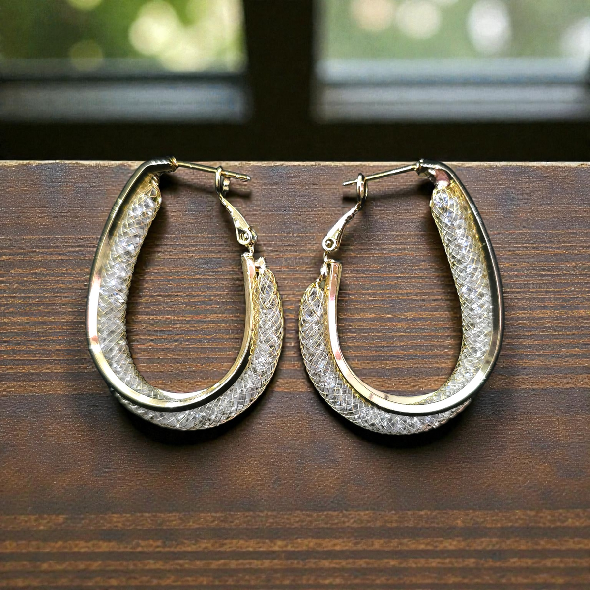 Ivara Crystal Mesh Hoops