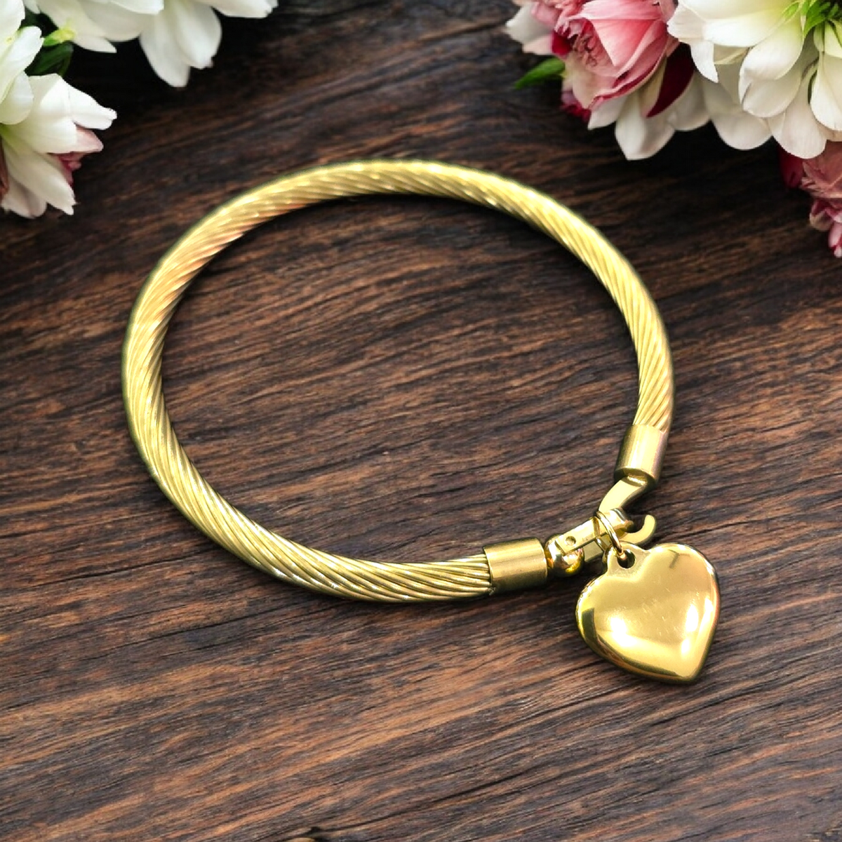 Golden Heart Rope Bracelet