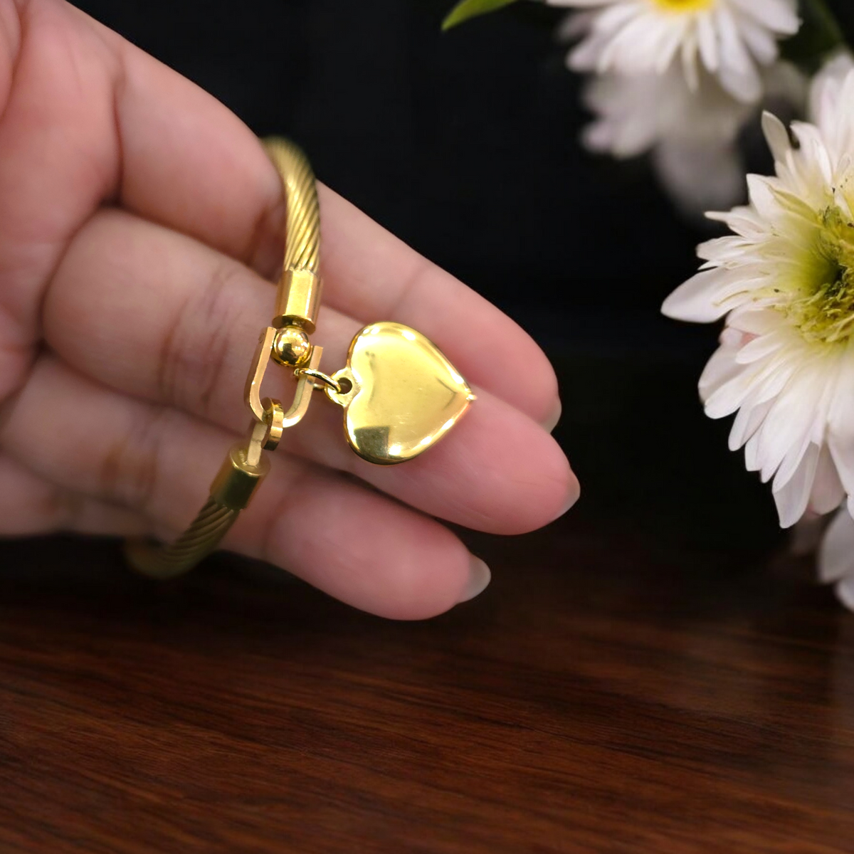 Golden Heart Rope Bracelet