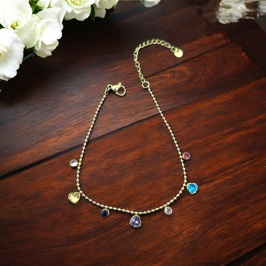 Rainbow Hearts Bracelet
