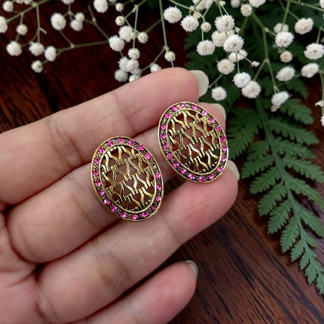 Rose Filigree Oval Studs