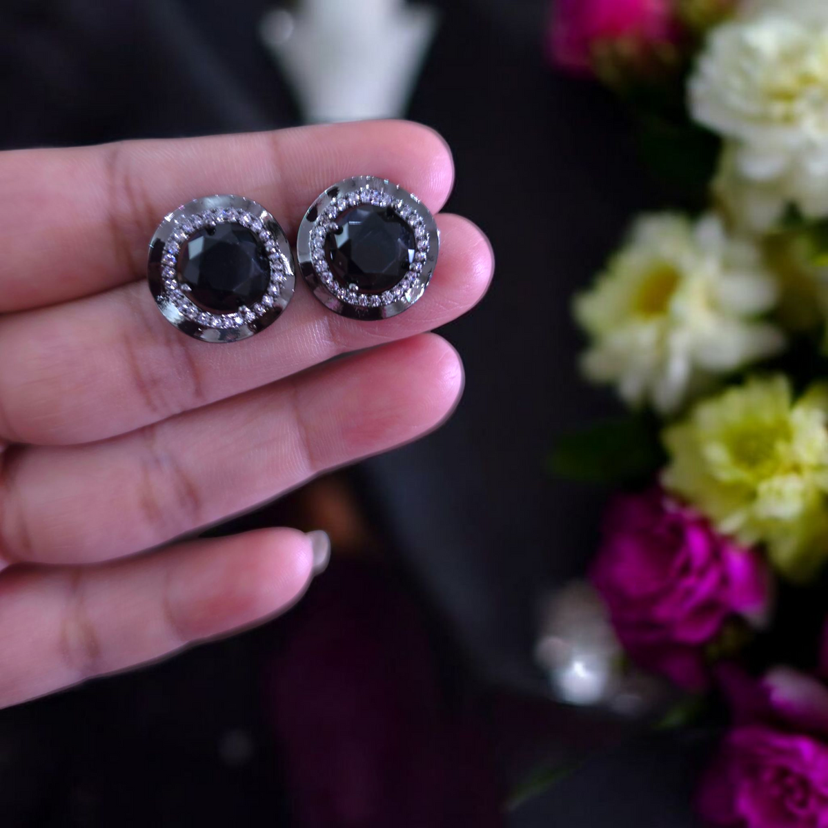 Noir Halo Studs