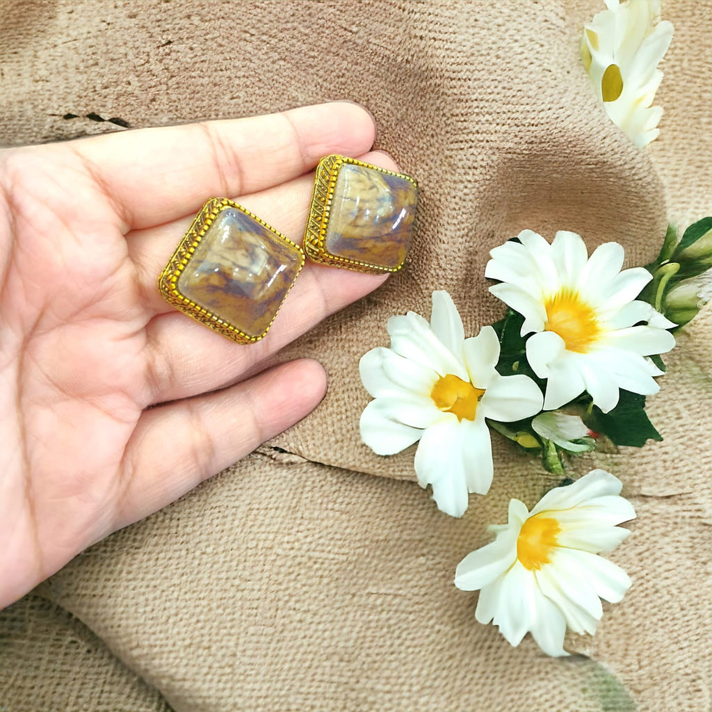 Vintage Marbled Stone Studs